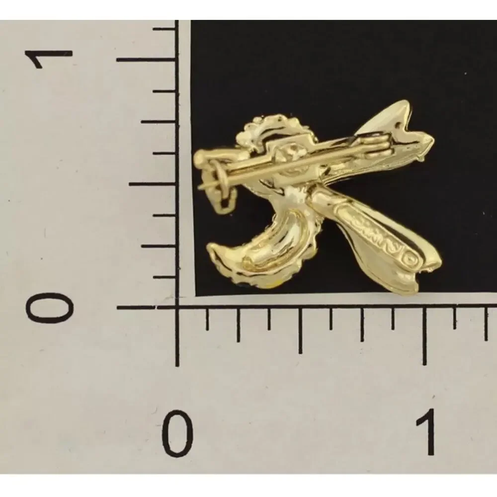 Vintage Set‎ Of 2 Signed Gerry’s Stinging Bumblebee Bee Enamel Gold Tone Brooch